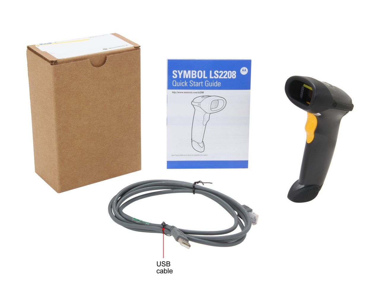 Kit Zebra LS2208 Scanner + Support + Câble