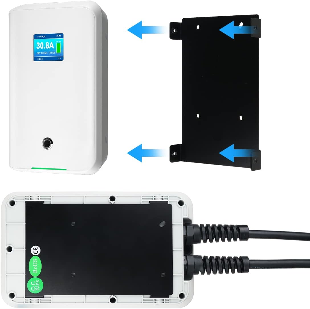 Wallbox 32A (BASIC/APP/RFID) EV 7kW monophasé Station de Recharge pour Voitures électriques avec connecteur Type 2 pour véhicule électrique Conforme à la 6,1m