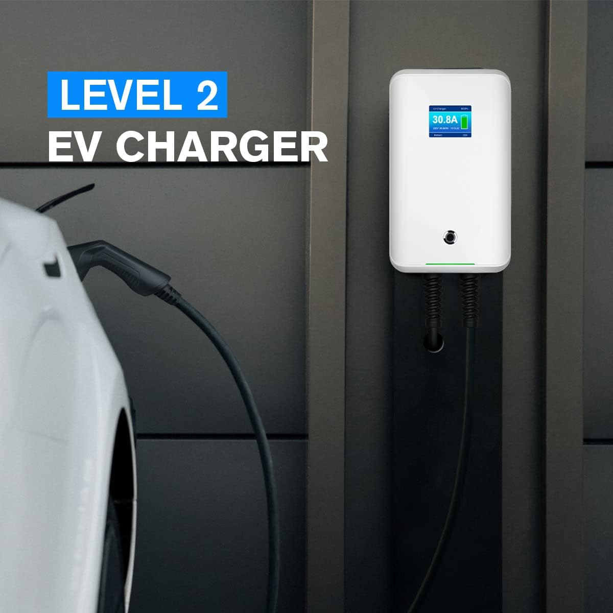 Wallbox 32A (BASIC/APP/RFID) EV 7kW monophasé Station de Recharge pour Voitures électriques avec connecteur Type 2 pour véhicule électrique Conforme à la 6,1m