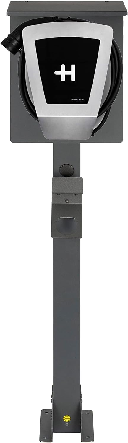 KREAINVENT Support universel de haute qualité pour wallbox en aluminium avec toit et porte-câble EV