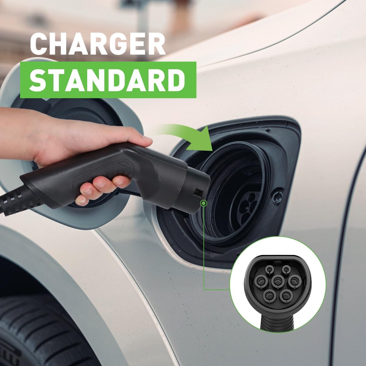 Wallbox 32A (BASIC/APP/RFID) EV 7kW monophasé Station de Recharge pour Voitures électriques avec connecteur Type 2 pour véhicule électrique Conforme à la 6,1m