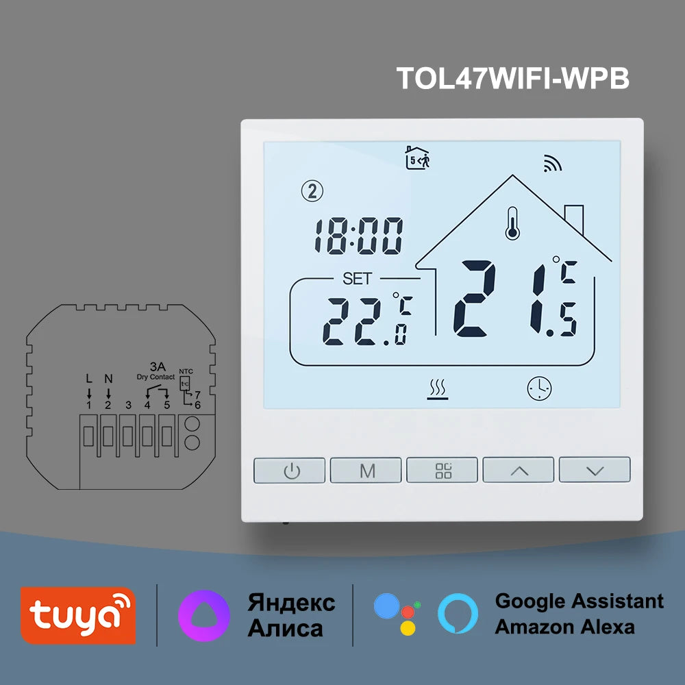 Beok Tuya Thermostat de sol WIFI pour maison intelligente avec Alexa Yandex Google contrôle régulateur de température de chauffage par le sol chaud 220V