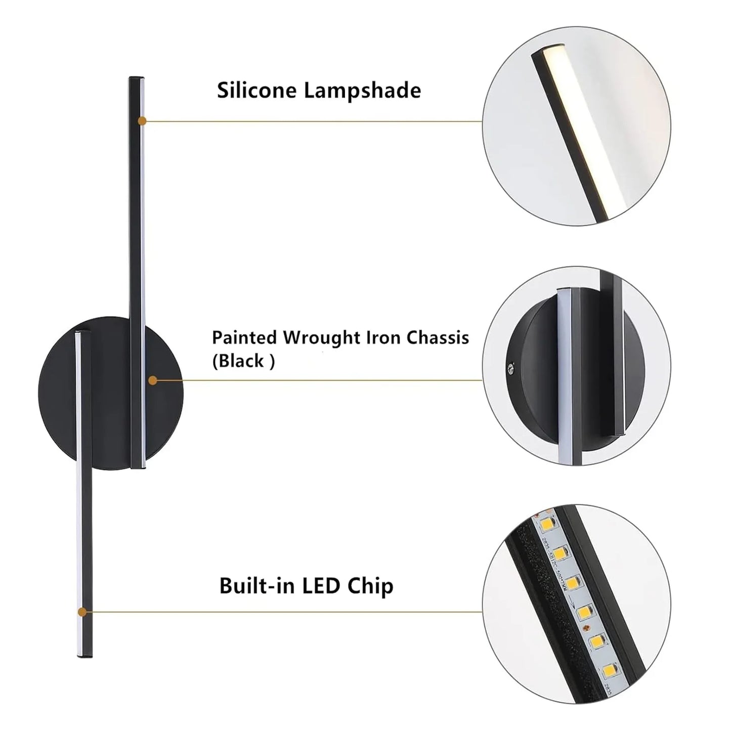 Applique murale LED, applique murale intérieure moderne 16W 1800LM 3000K plafonnier, appliques murales pour salon couloir couloir escalier