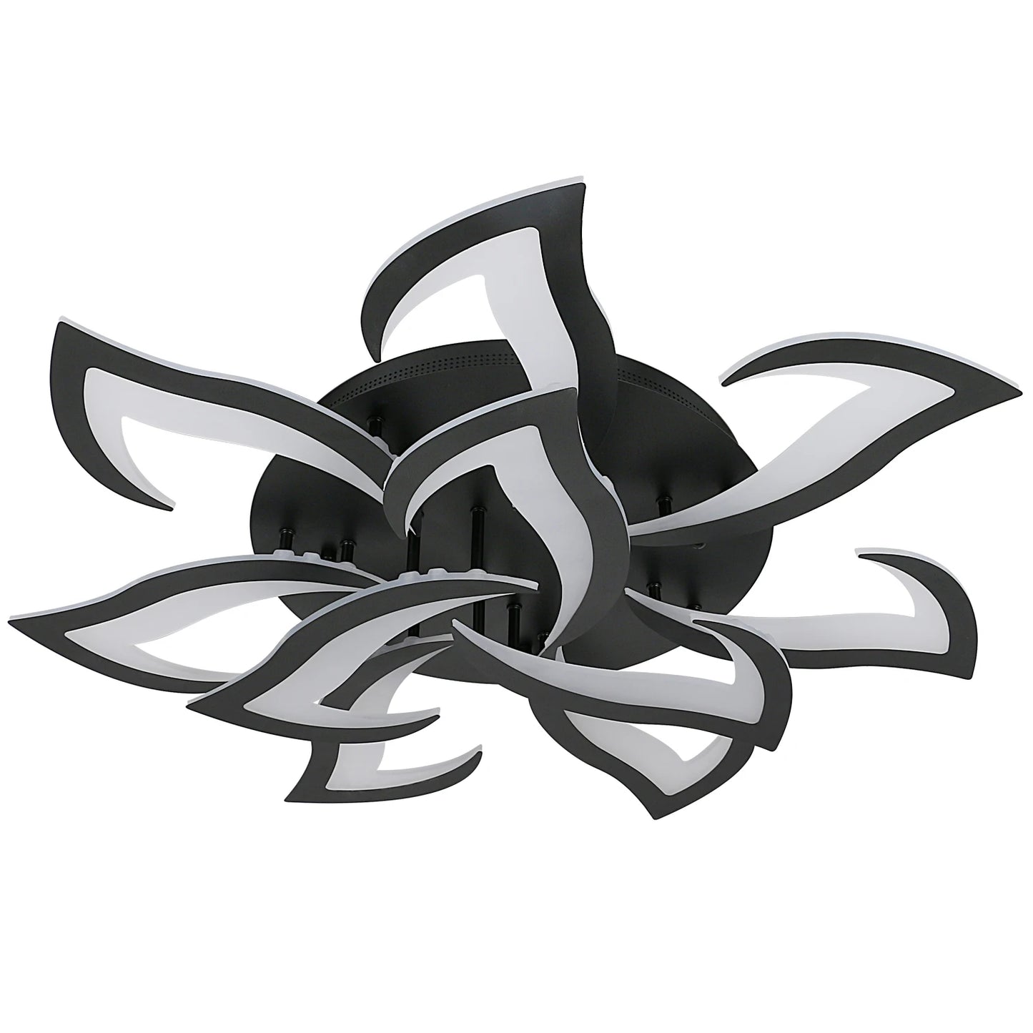 Plafonnier LED à intensité variable, plafonnier noir avec télécommande, 84W 3000K-6500K, plafonnier moderne en acrylique