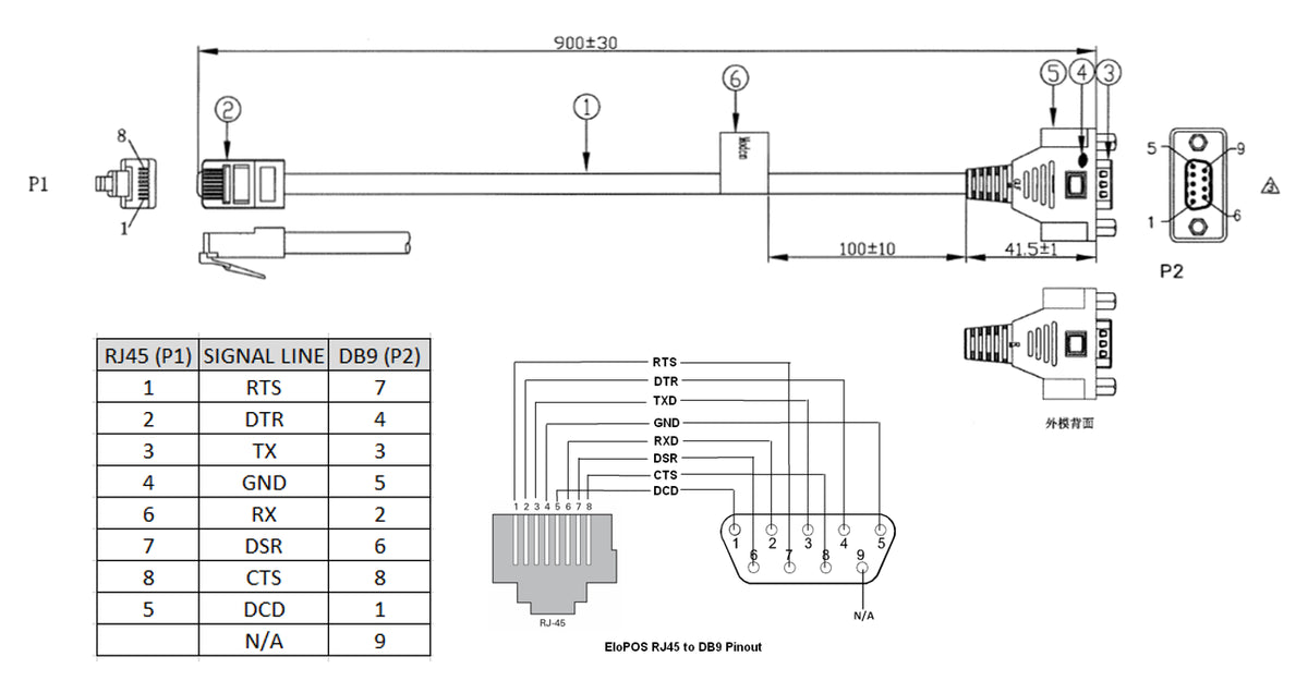 Elo connection cable, RS232