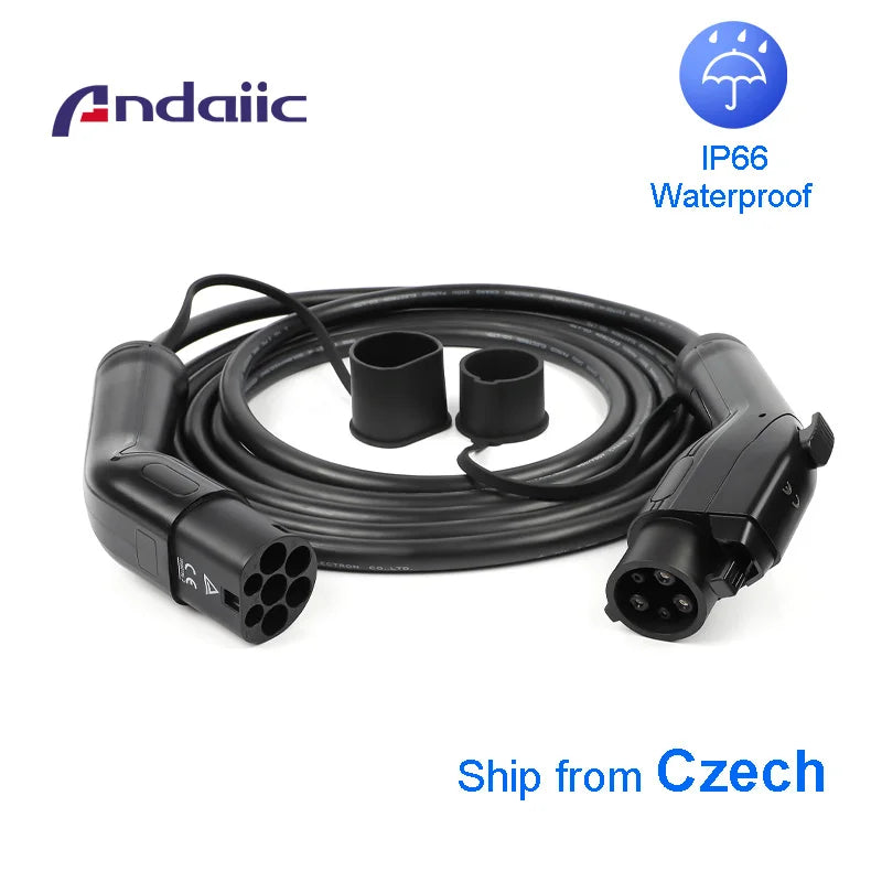 vehicule  électrique Type 1 à type 2 ev chargeur de câble j1772 32a chargeur de véhicule électrique 5M iec62196 evse kit