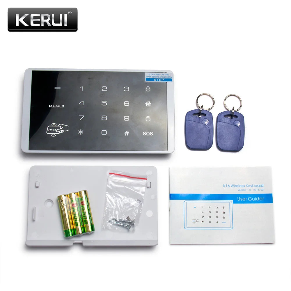 KERUI K16 433MHz clavier tactile RFID sans fil pour W181 W184 W202 W204 GSM WIFI système d'alarme de sécurité à domicile
