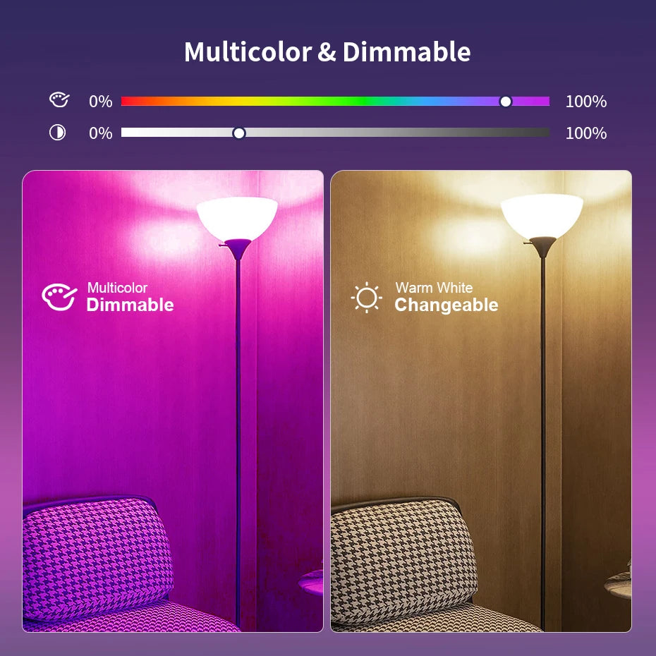 Ampoules Led intelligentes WIFI E27 TUYA/Smart Life RGB + blanc + ampoule Led chaude 220v lampe pour Yandex Alice automatisation Google Home Alexa