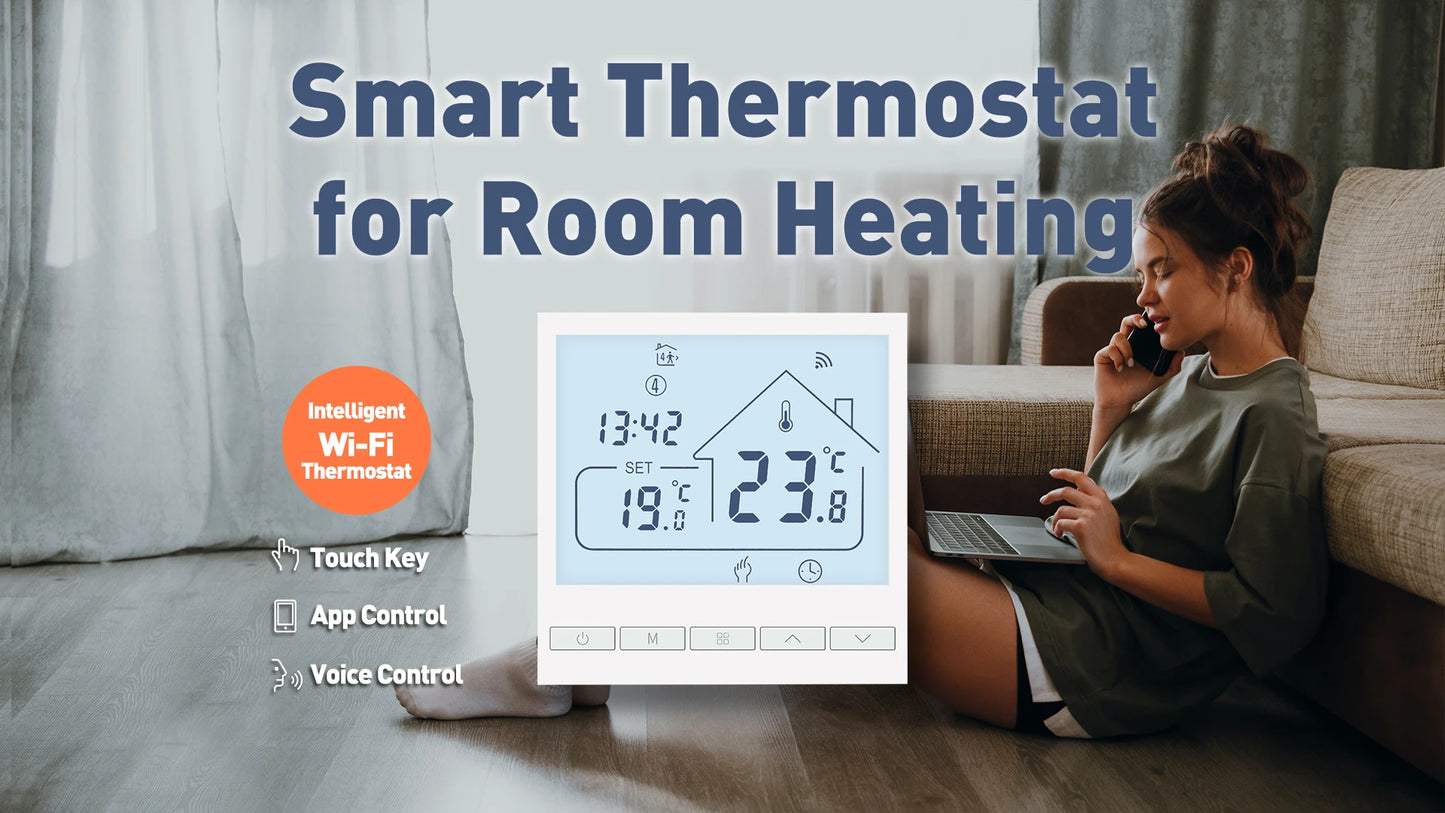 Beok Tuya Thermostat de sol WIFI pour maison intelligente avec Alexa Yandex Google contrôle régulateur de température de chauffage par le sol chaud 220V