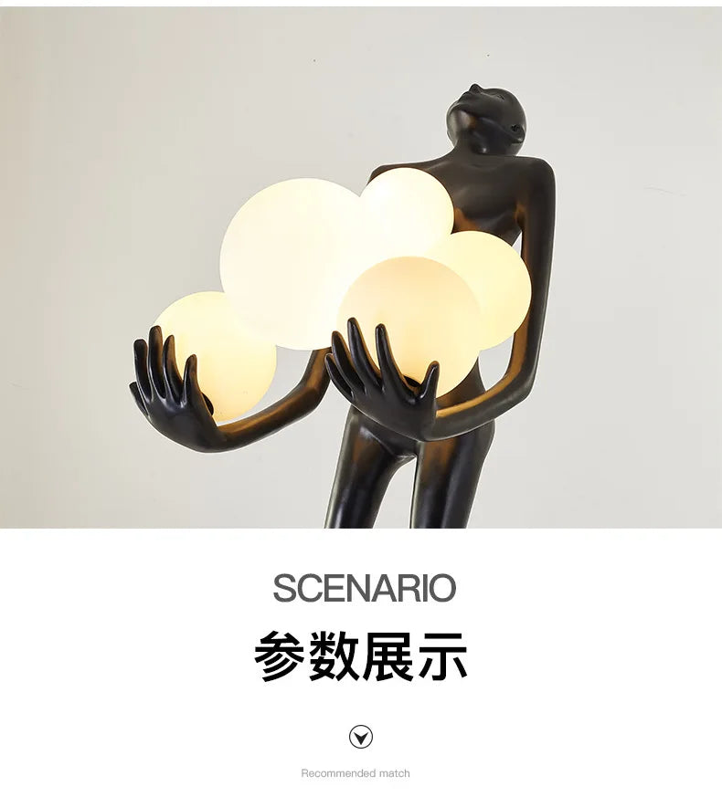 Lampadaire Humanoïde Nordique, Sculpture Design, Décoration de Hall d'Exposition, Lampes de Salon, Lampe de Style Halloween, Lampe de Chambre