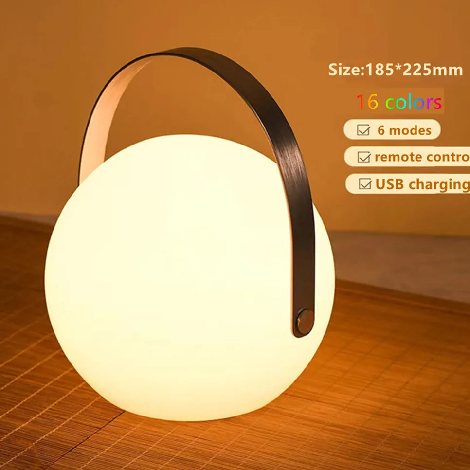 Tuya-Lampe de Table Portable Intelligente, Télécommande, RVB, LED, Extérieur, Étanche, Sans Fil, Camping, USB, Veilleuse, 16 Documents