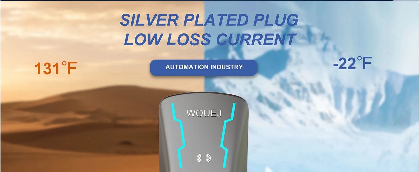 WOUEJ EV Station de charge W3 Type 2 7KW 32A 1 phase chargeur de véhicule électrique Wallbox APP commande vocale carte RFID écran LCD