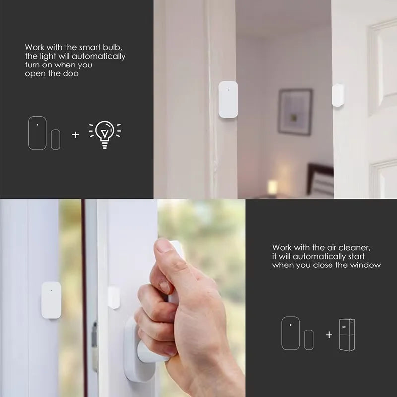 Aqara-Mini Capteur de Porte et Fenêtre Intelligent Zigbee, Connexion Sans Fil, Alarme, Maison Intelligente, HomeKit pour Xiaomi ata jia Mi Home