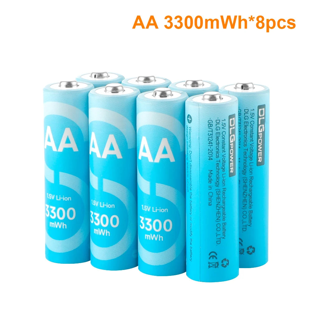 DLGpower-Batterie lithium-ion aste AA/aa, pour jouet électrique, souris sans fil, chargeur, 4/8 p12, 1,5 V, 3300mWh