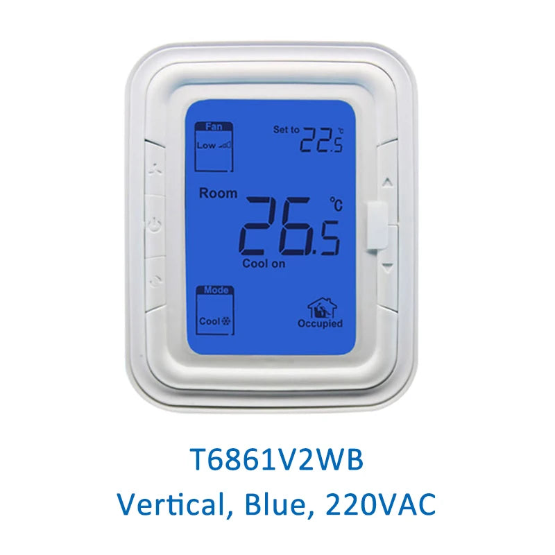 Thermostat numérique pour climatiseur, contrôleur de température à distance, vertical et horizontal, Honeywell, T6861, FCU, T68Également V2WG, T68Également V1WG