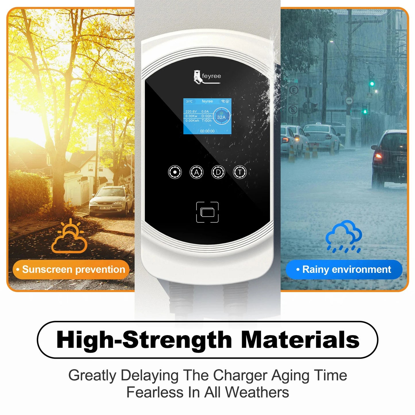 EVSE Wallbox 11KW 22KW Prise IEC62196-2 Triphasée Andrea Control pour Voiture Électrique Fey123 EV Chargeur 32A 7.6KW Vope2 Cable Car