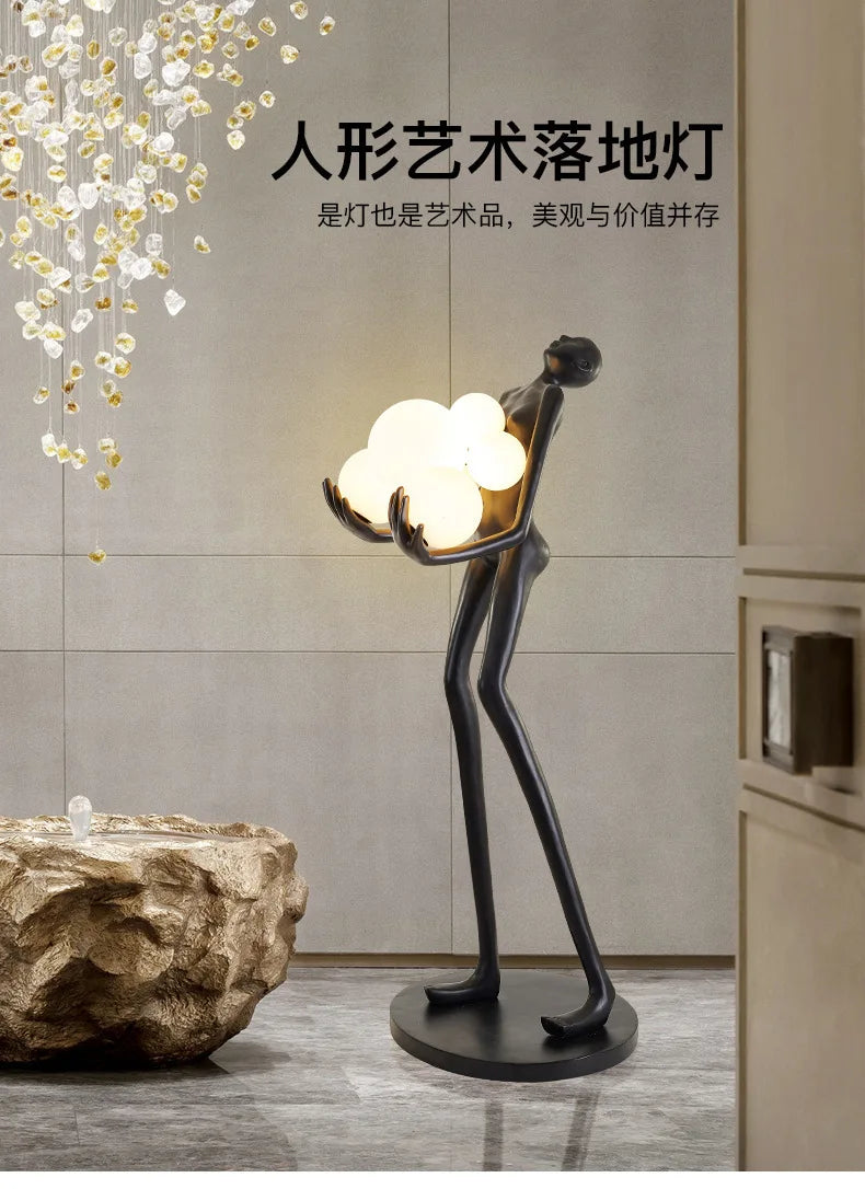 Lampadaire Humanoïde Nordique, Sculpture Design, Décoration de Hall d'Exposition, Lampes de Salon, Lampe de Style Halloween, Lampe de Chambre