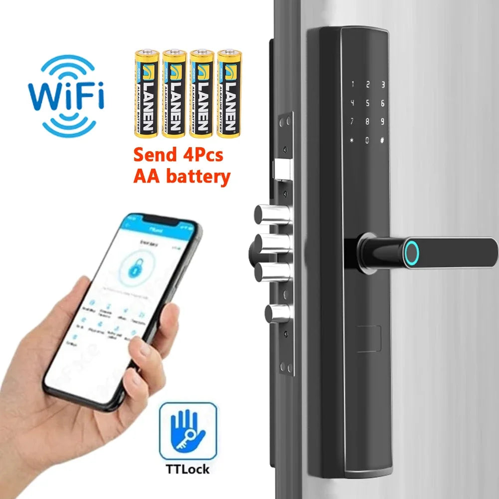 TTlock App se connecte sans passerelle serrure intelligente Wifi télécommande entrée sans clé serrure de porte à empreinte digitale numérique avec clavier