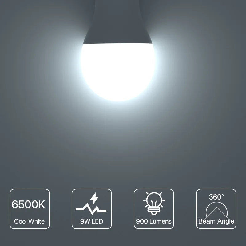 Ampoule à baïonnette à économie d'énergie, ampoules LED, non dimmable, AC220V, 9W, 900LM, B22, 3000K, 4000K, 6500K, BC, A60, GLS, 6 pièces