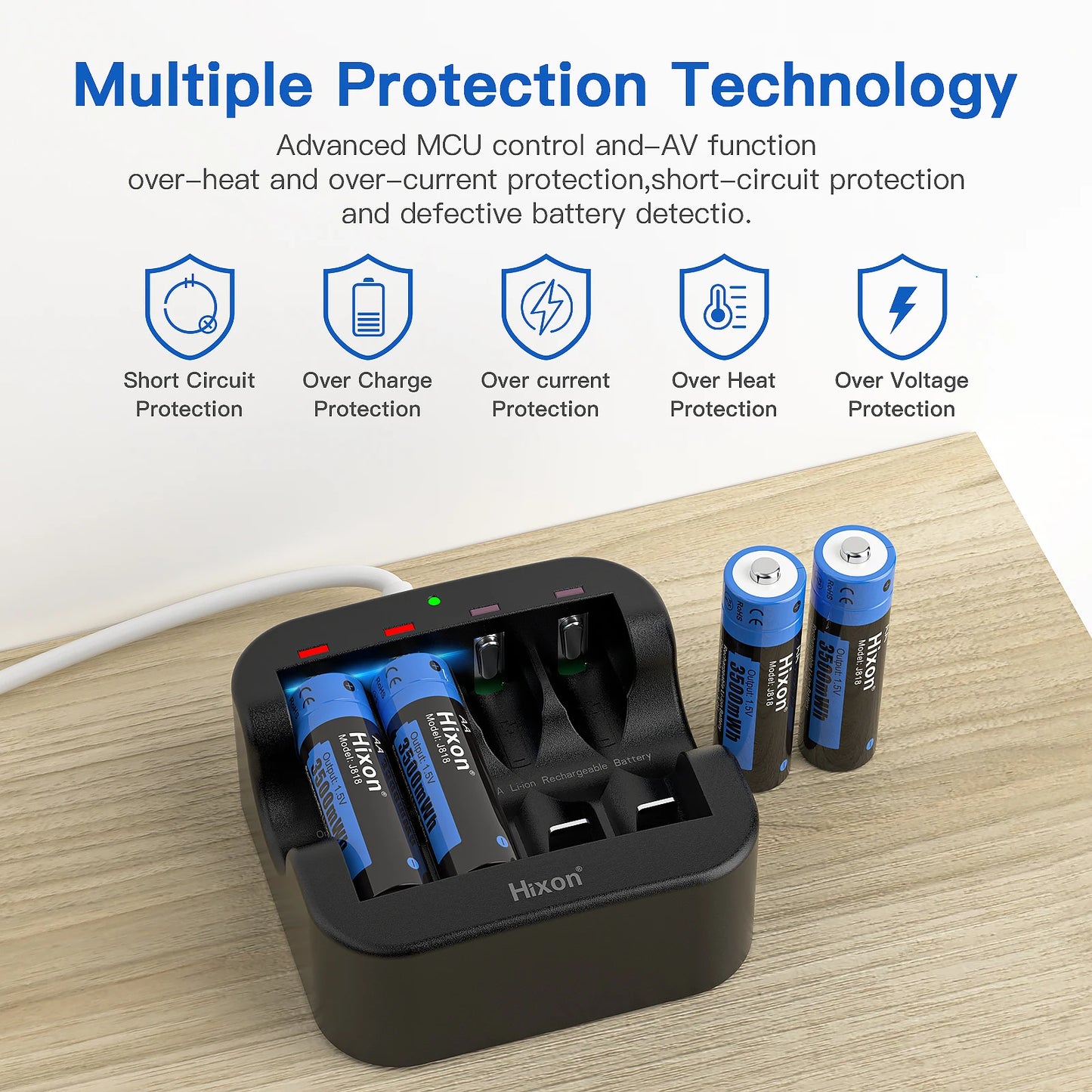 Hixon aa 1.5V Li-ion batterie Rechargeable 3500mWh 1.5V Lithium AA piles rechargeables 1.5v AA batterie pour jouet télécommandé