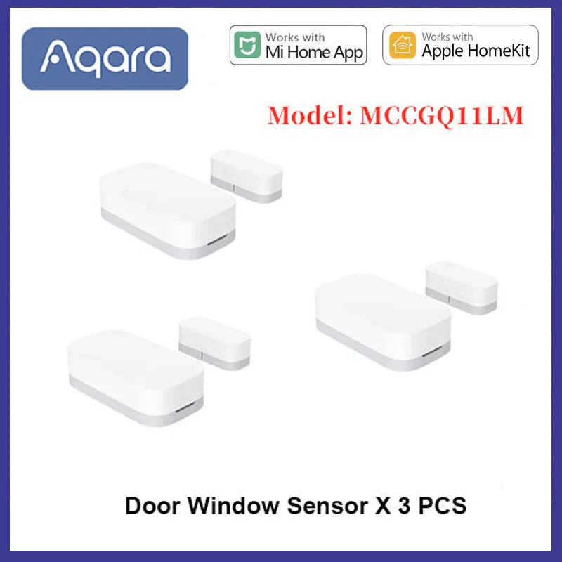 Aqara-Mini Capteur de Porte et Fenêtre Intelligent Zigbee, Connexion Sans Fil, Alarme, Maison Intelligente, HomeKit pour Xiaomi ata jia Mi Home