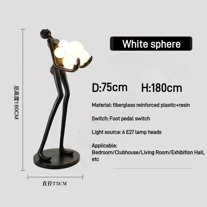 Lampadaire Humanoïde Nordique, Sculpture Design, Décoration de Hall d'Exposition, Lampes de Salon, Lampe de Style Halloween, Lampe de Chambre