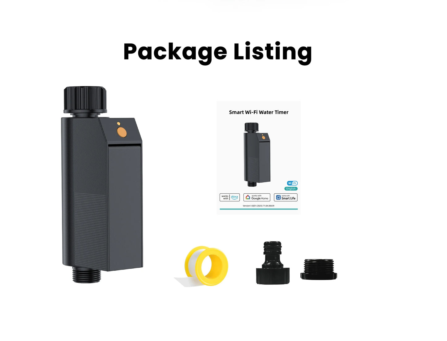 GIRIER Minuterie d'eau intelligente Minuterie d'arrosage WiFi Aucun hub requis pour l'irrigation goutte à goutte de tuyau d'arrosage fonctionne avec l'application Tuya prend en charge Alexa