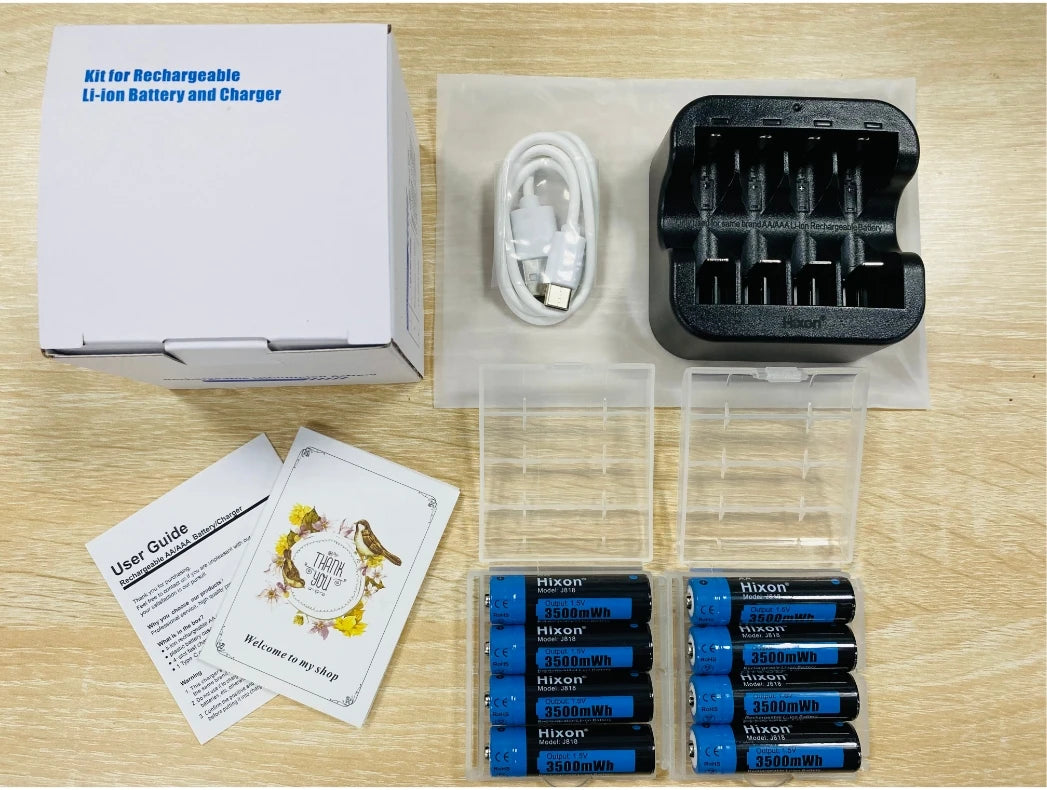 Hixon aa 1.5V Li-ion batterie Rechargeable 3500mWh 1.5V Lithium AA piles rechargeables 1.5v AA batterie pour jouet télécommandé
