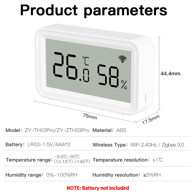 Tuya WiFi Zigbee 3.0 capteur de température et d'humidité pour maison intelligente APP télécommande SmartLife fonctionne avec Alexa Google Assistant