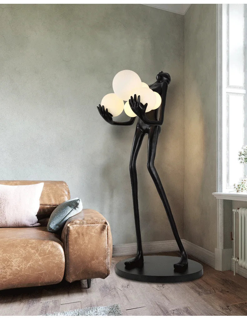 Lampadaire Humanoïde Nordique, Sculpture Design, Décoration de Hall d'Exposition, Lampes de Salon, Lampe de Style Halloween, Lampe de Chambre