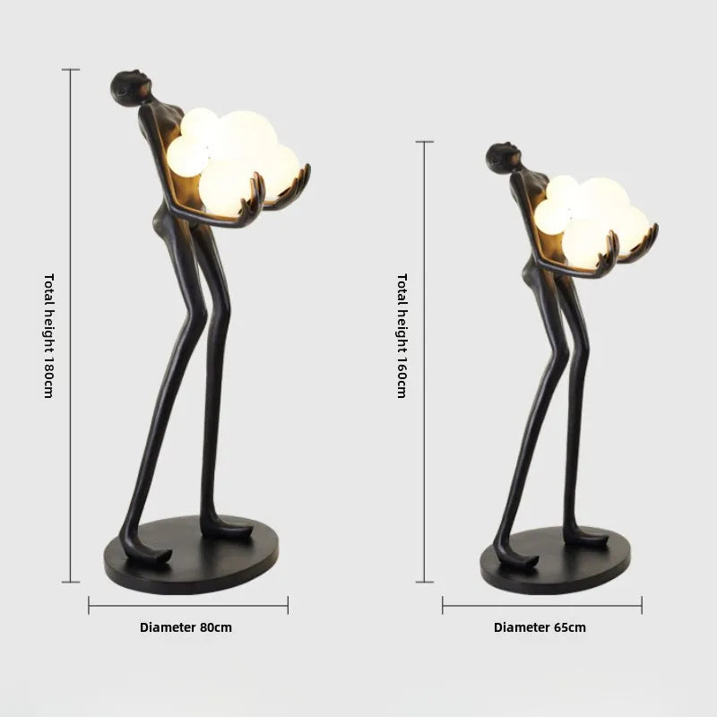 Lampadaire Humanoïde Nordique, Sculpture Design, Décoration de Hall d'Exposition, Lampes de Salon, Lampe de Style Halloween, Lampe de Chambre