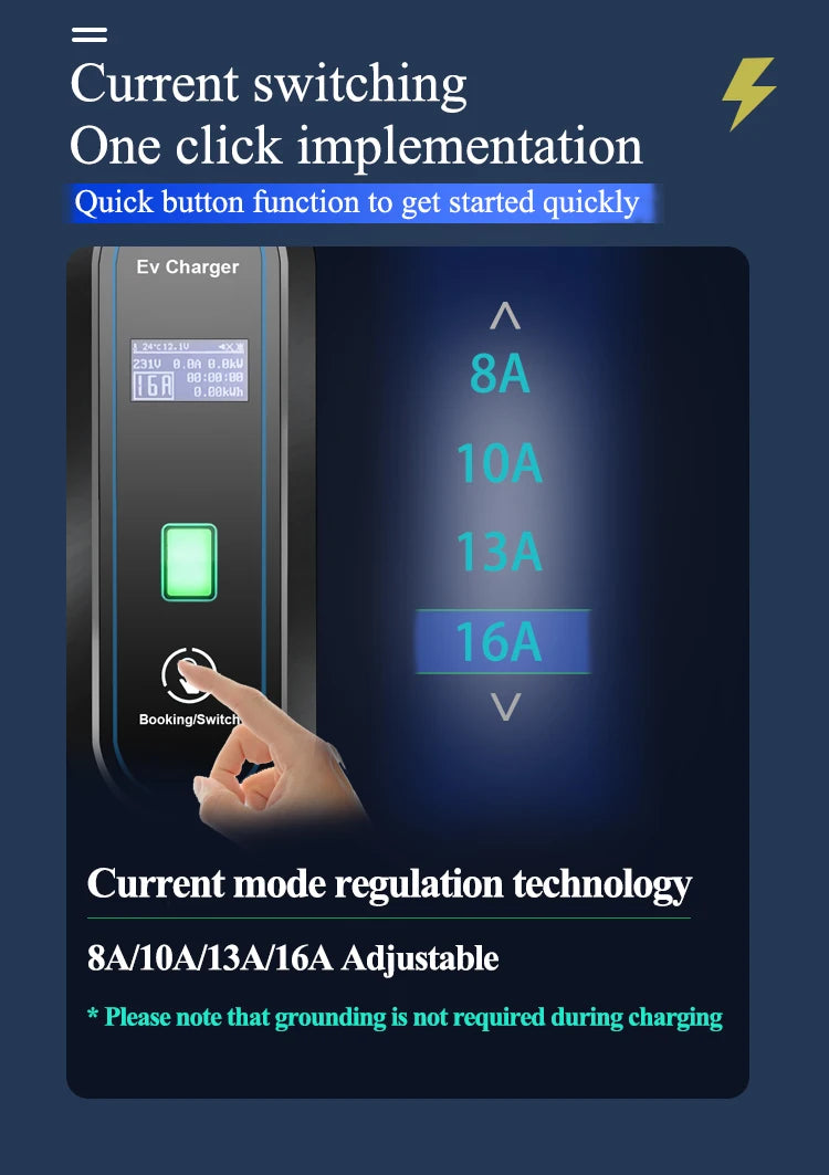 Teschev chargeur EV Portable 220V 3.5KW J1772 Type 1 IEC62196-2 Type 2 chargeur 16A chargeur à courant réglable pour voiture électrique
