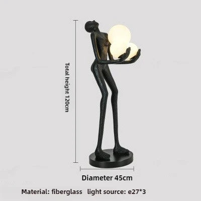 Lampadaire Humanoïde Nordique, Sculpture Design, Décoration de Hall d'Exposition, Lampes de Salon, Lampe de Style Halloween, Lampe de Chambre