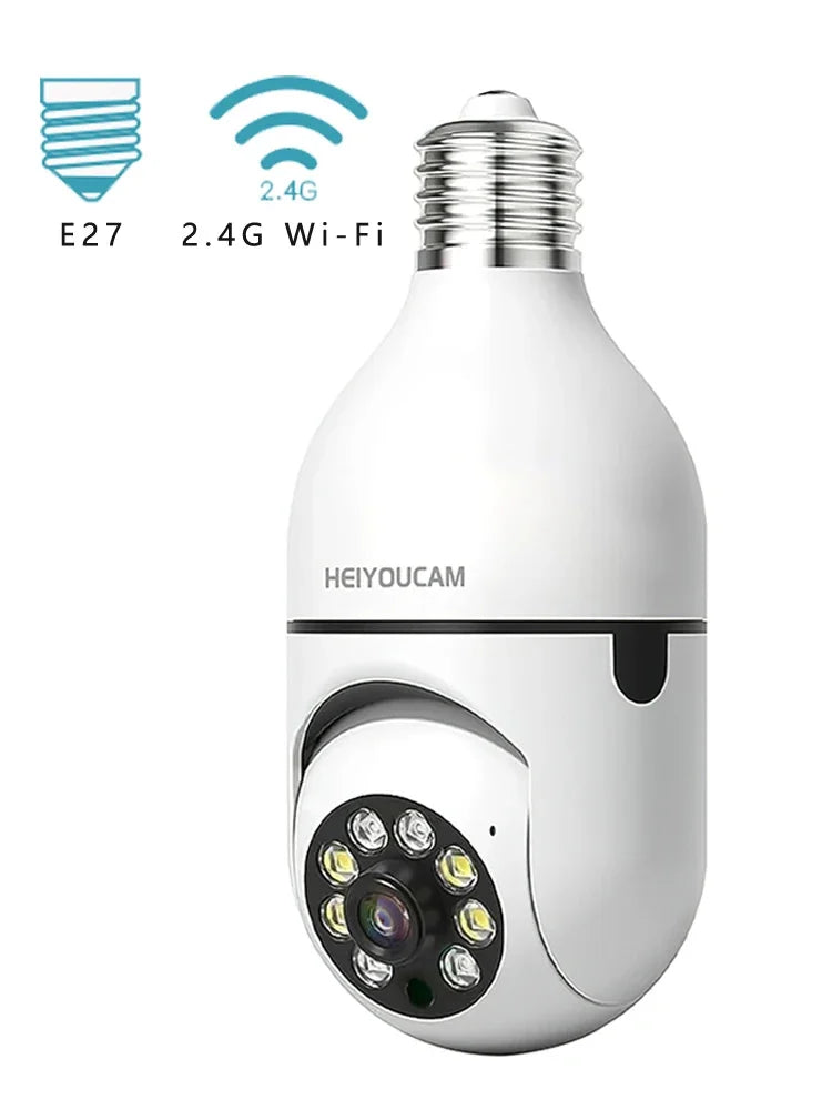 Caméra de sécurité extérieure avec ampoule, 2.4G, 5GHz, WiFi, 1080P, caméra de sécurité avec prise de lumière, vue intérieure à 360 °, vision nocturne pour document