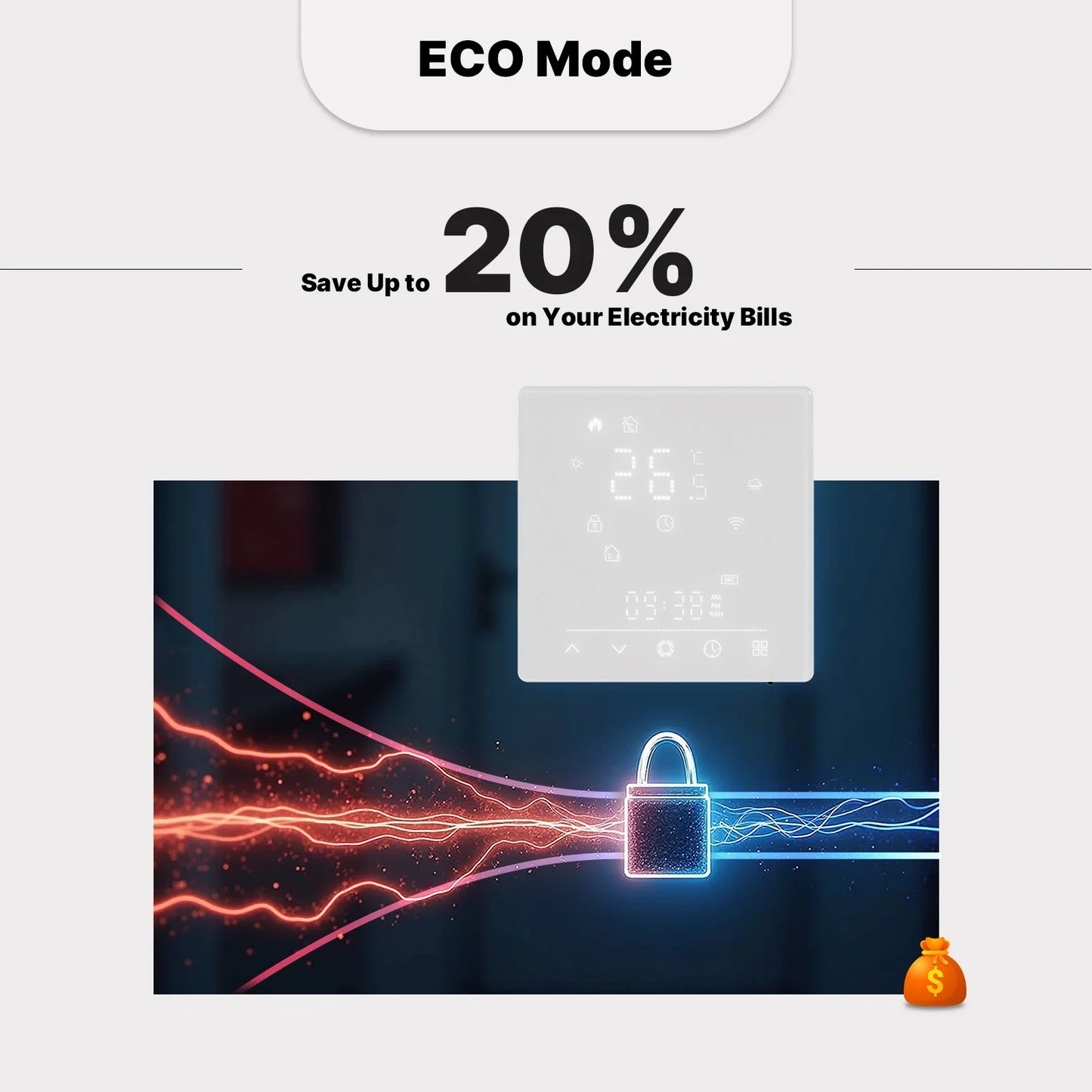 MOES-Tuya Matter WiFi Smart ThermoandreTemperature Contrmatérielle, Water Bomicrophone, Electric Heating, Alexa, Google, Apple SmartThings