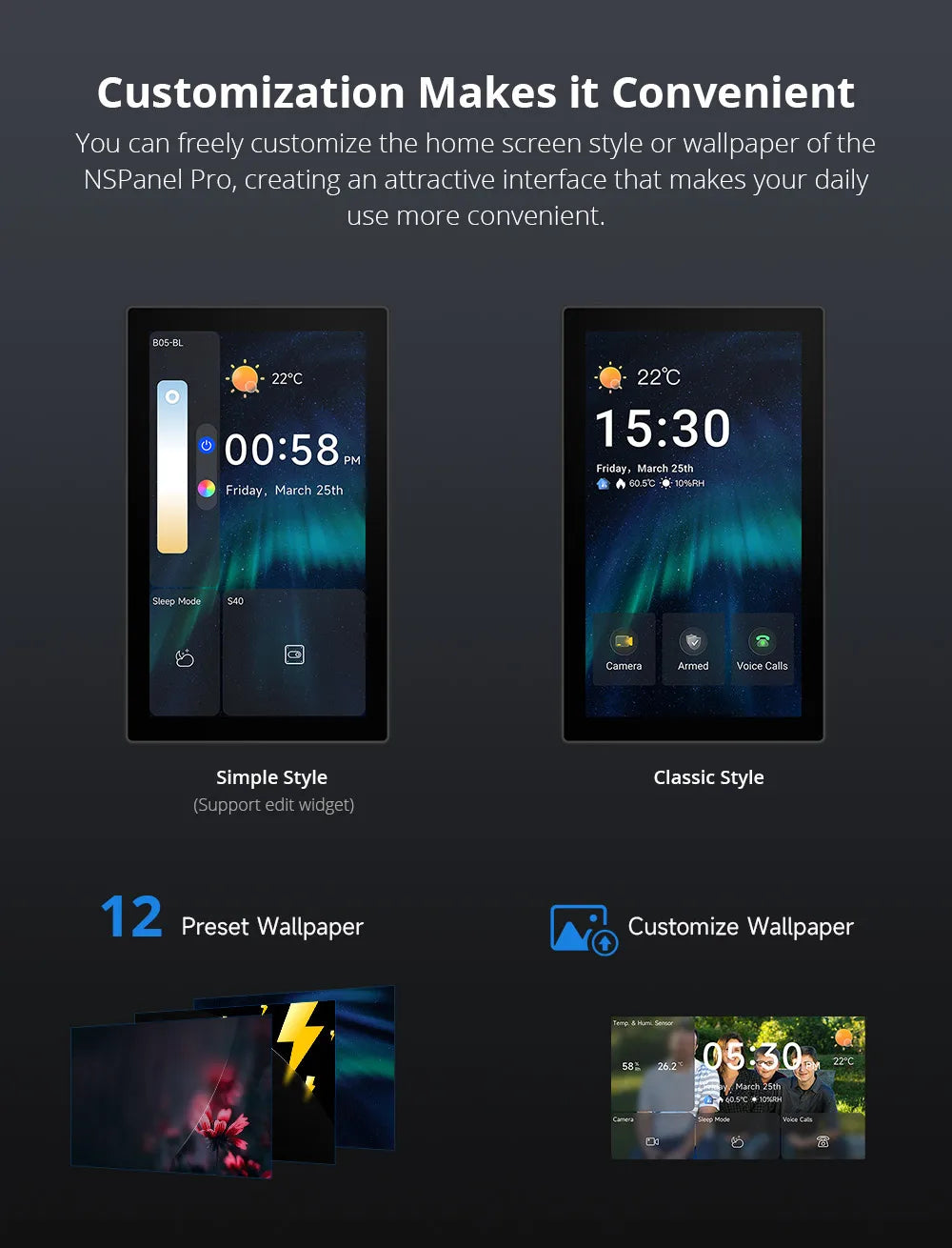 SONOFF NSPanel Pro 120 Type panneau de commande pour maison intelligente consommation d'énergie intelligente Module de commutation bricolage prise en charge des appareils Sonoff