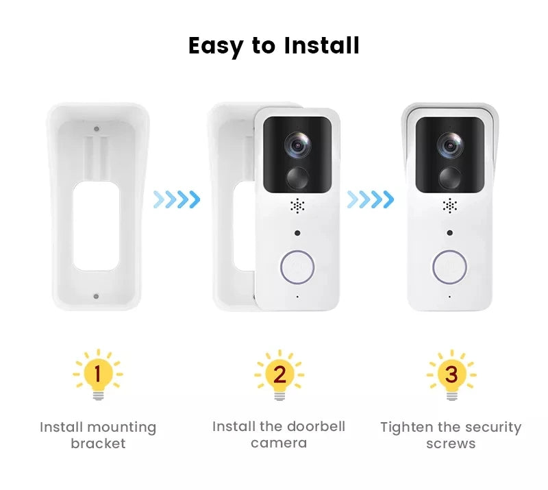 Sonnette vidéo WiFi 5G 2.4G, 1080P, Tuya, interphone intelligent sans fil pour l'extérieur, caméra sans fil étanche avec sonnerie d'alimentation AC/DC