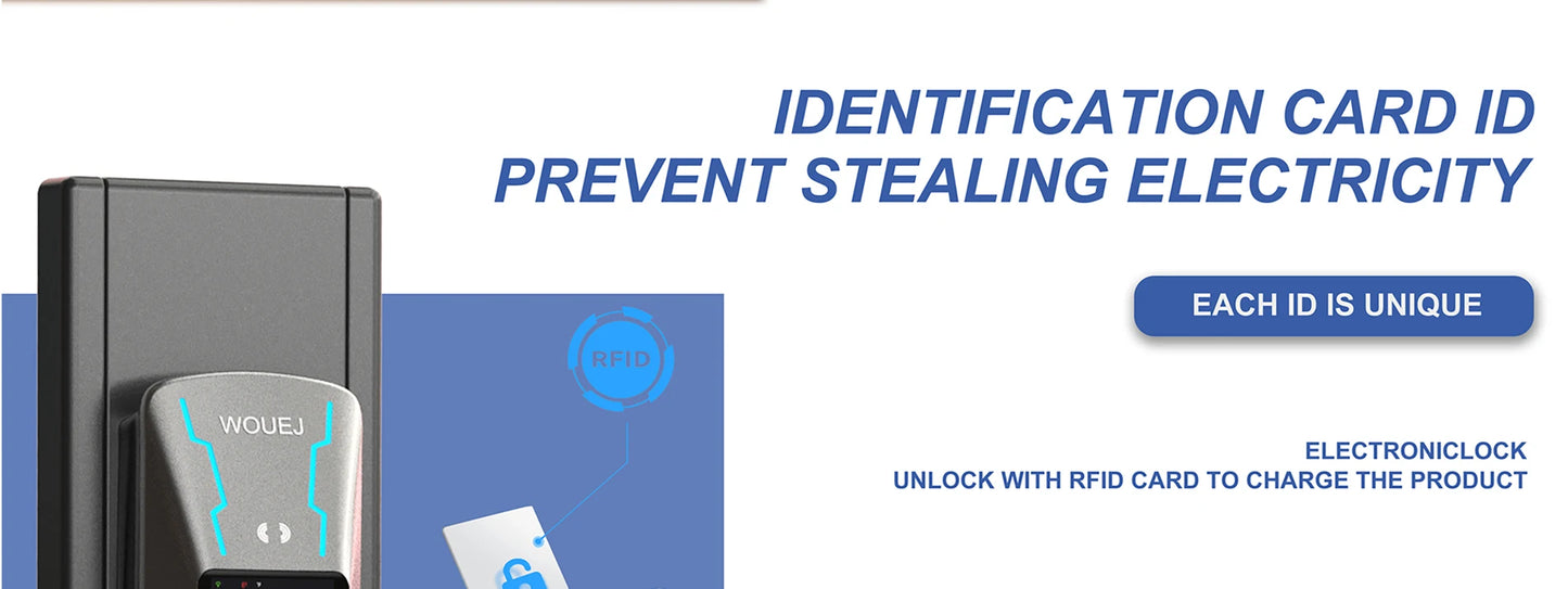 WOUEJ EV Station de charge W3 Type 2 7KW 32A 1 phase chargeur de véhicule électrique Wallbox APP commande vocale carte RFID écran LCD