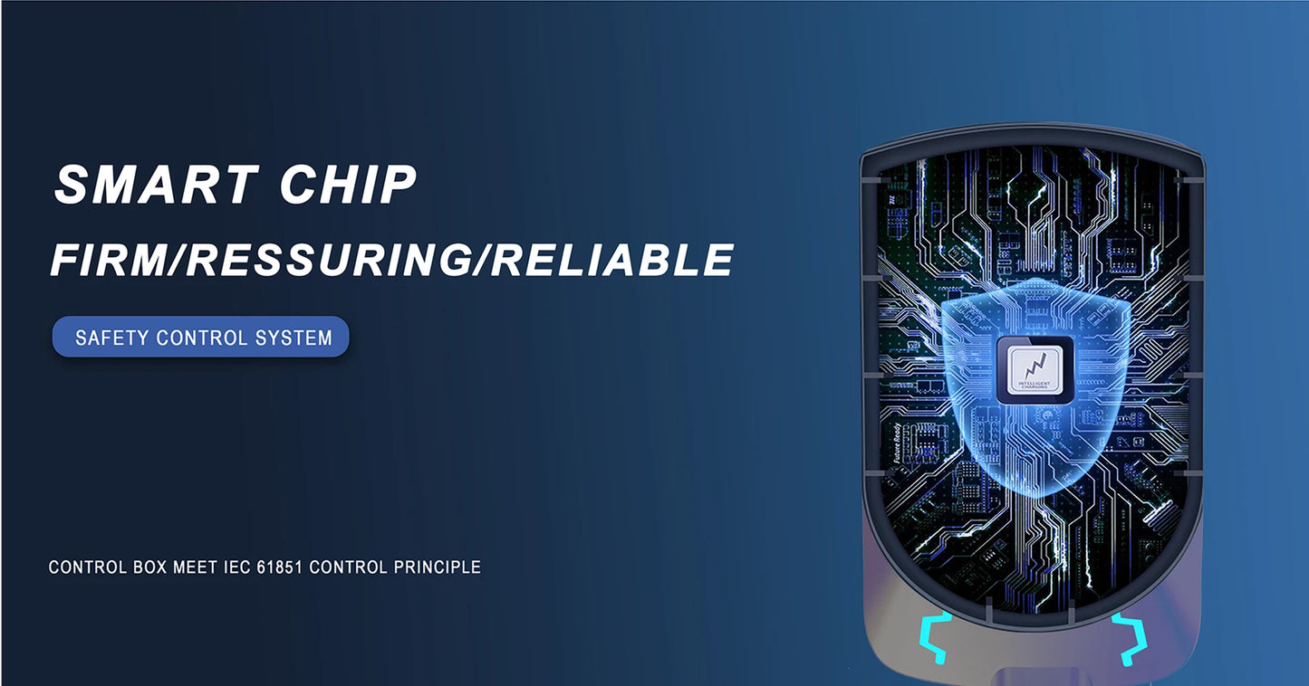 WOUEJ EV Station de charge W3 Type 2 7KW 32A 1 phase chargeur de véhicule électrique Wallbox APP commande vocale carte RFID écran LCD