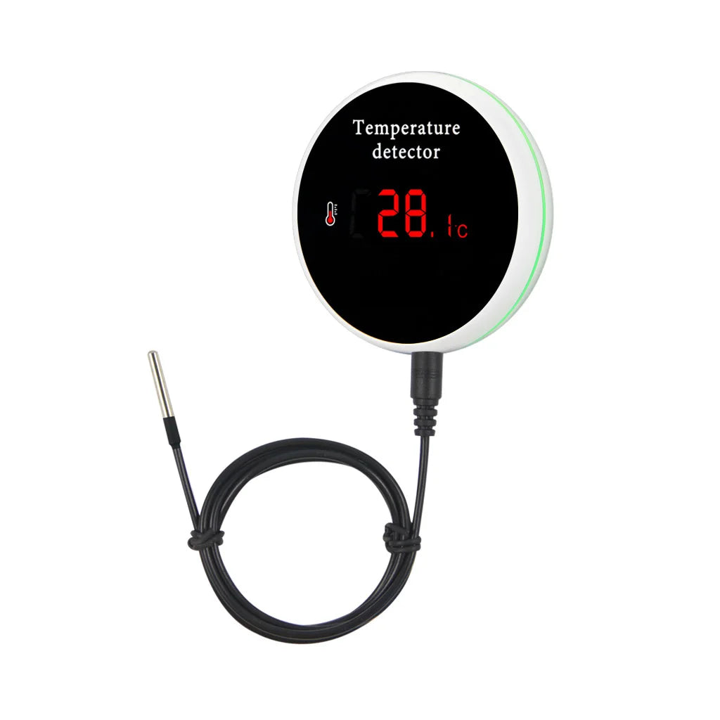 Haozee Tuya Thermomètre WIFI intelligent avec sonde de température externe Charge USB ou batterie rechargeable