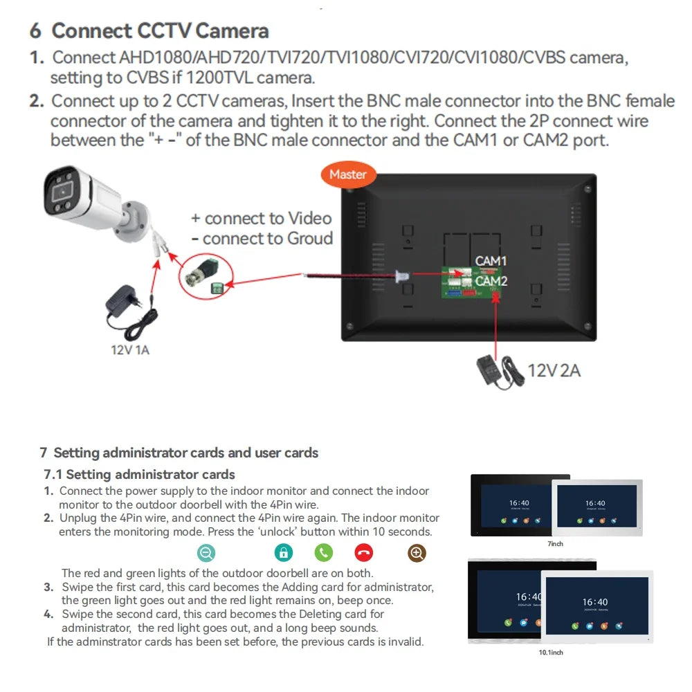 TUYA-Visiophone Multifamilial avec Écran de 3/4 Pouces, Kit d'Interphone Vidéo, Wifi, Moniteur, Cloche de Porte, Déverrouillage de Carte, Appartement, 2/7/10