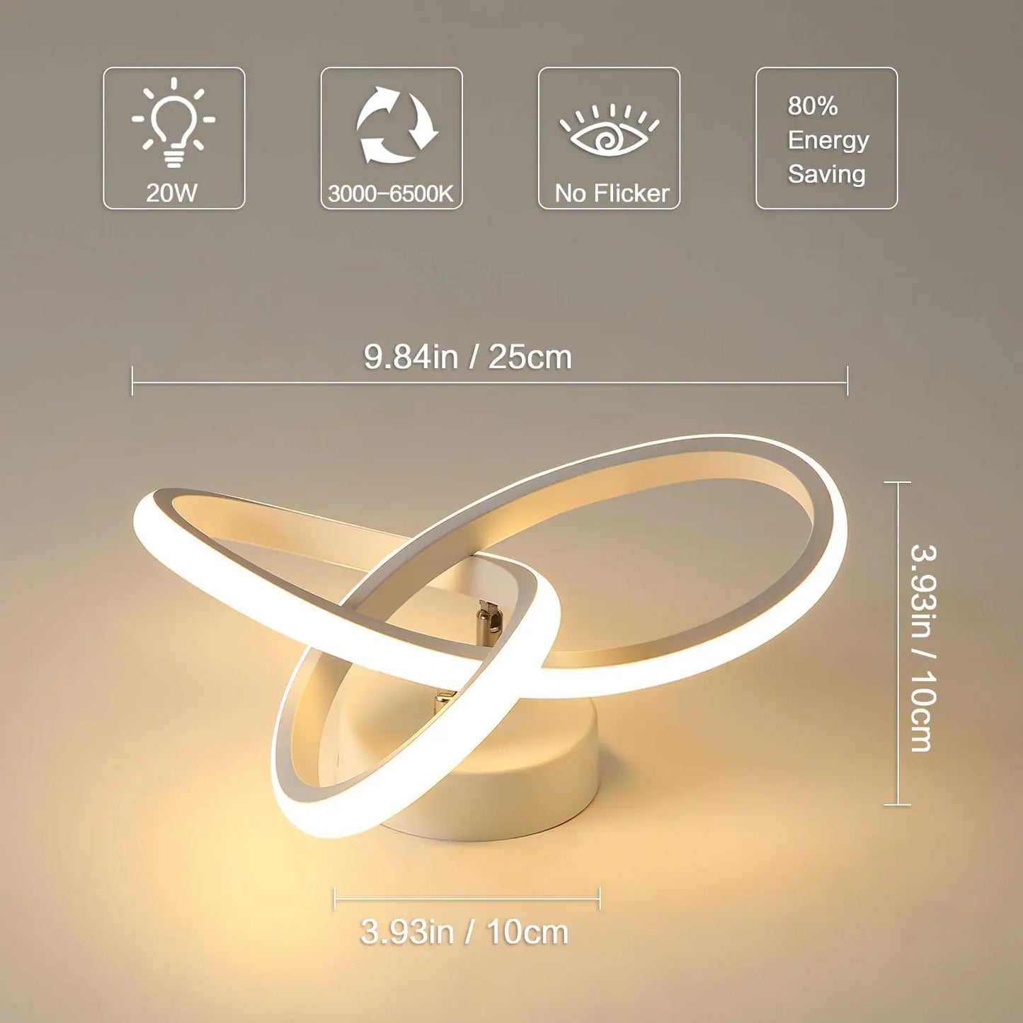 Plafonnier LED, plafonnier moderne 20W 2200LM plafonnier blanc pour cuisine, couloir, chambre à coucher, commande d'interrupteur