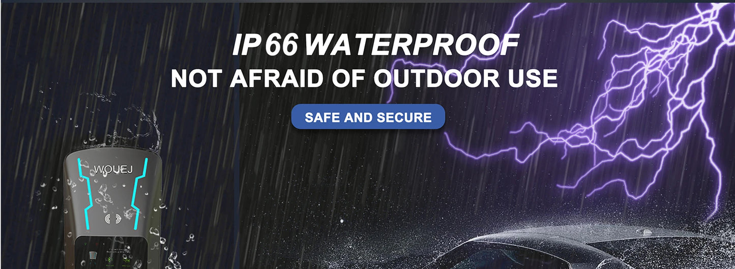 WOUEJ EV Station de charge W3 Type 2 7KW 32A 1 phase chargeur de véhicule électrique Wallbox APP commande vocale carte RFID écran LCD