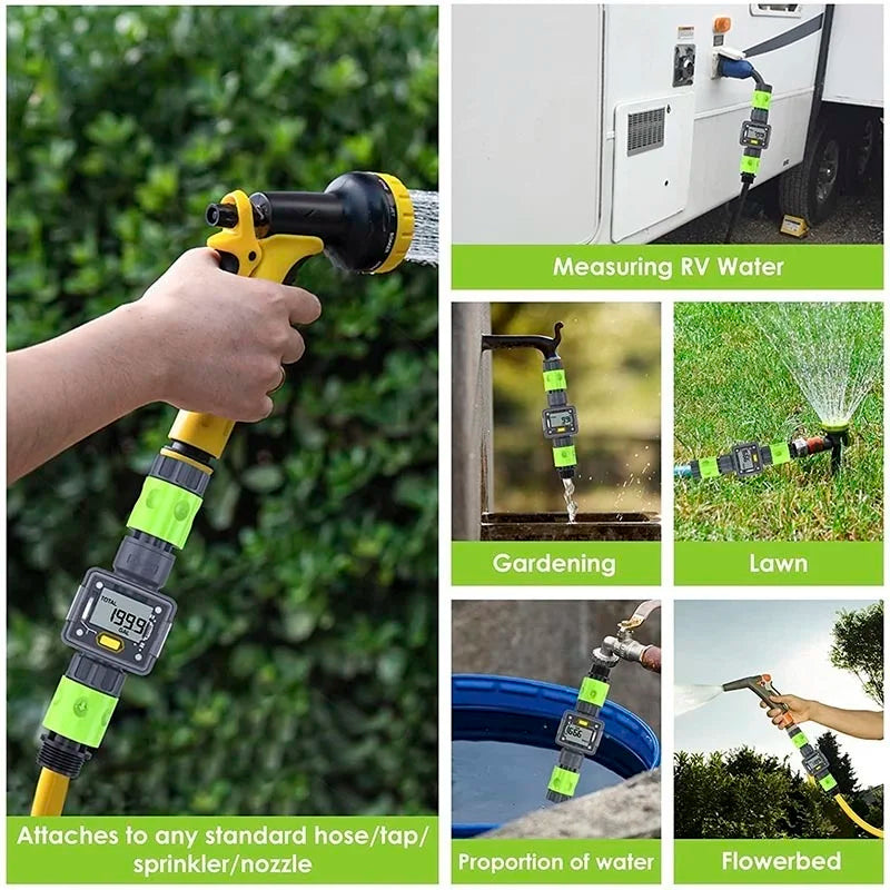 Débitmètre d'eau numérique, compteur d'eau pour camping-car, tuyau de jardin extérieur, Irrigation, consommation d'eau de mesure de voyage pour camping-car