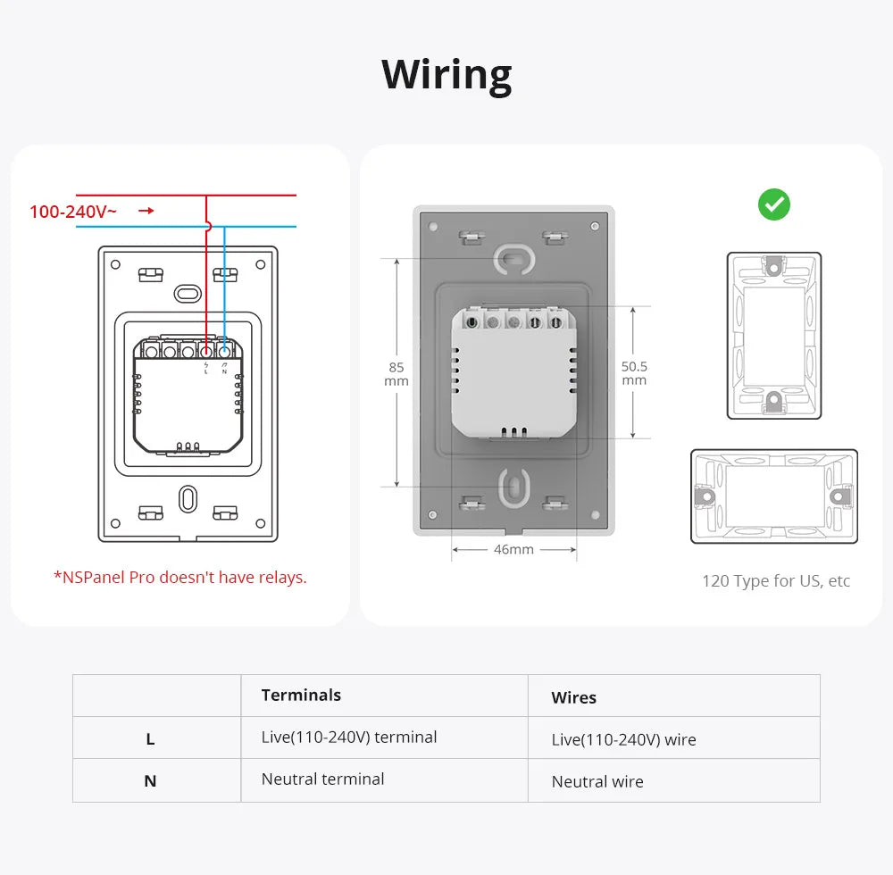 SONOFF NSPanel Pro 120 Type panneau de commande pour maison intelligente consommation d'énergie intelligente Module de commutation bricolage prise en charge des appareils Sonoff