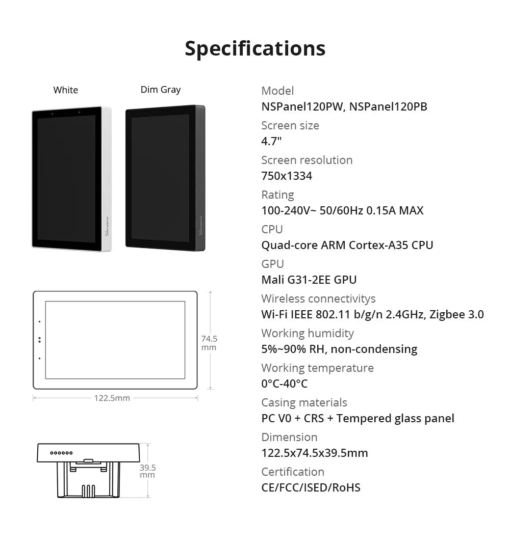 SONOFF NSPanel Pro 120 Type panneau de commande pour maison intelligente consommation d'énergie intelligente Module de commutation bricolage prise en charge des appareils Sonoff