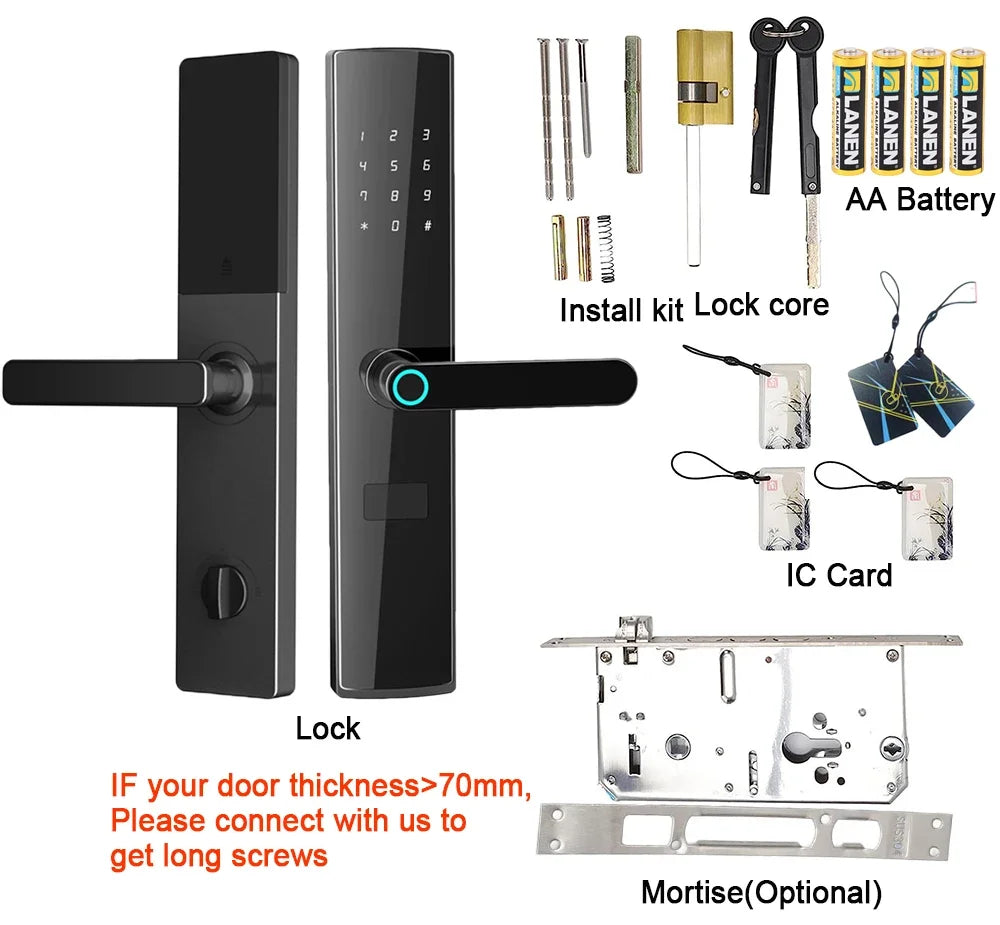 TTlock App se connecte sans passerelle serrure intelligente Wifi télécommande entrée sans clé serrure de porte à empreinte digitale numérique avec clavier