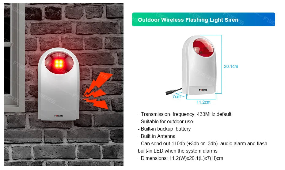 FUERS G12 Tuya WiFi GSM système d'alarme de sécurité sans fil maison affaires alarme antivol avec sirène RFID détecteur de mouvement capteur de fumée