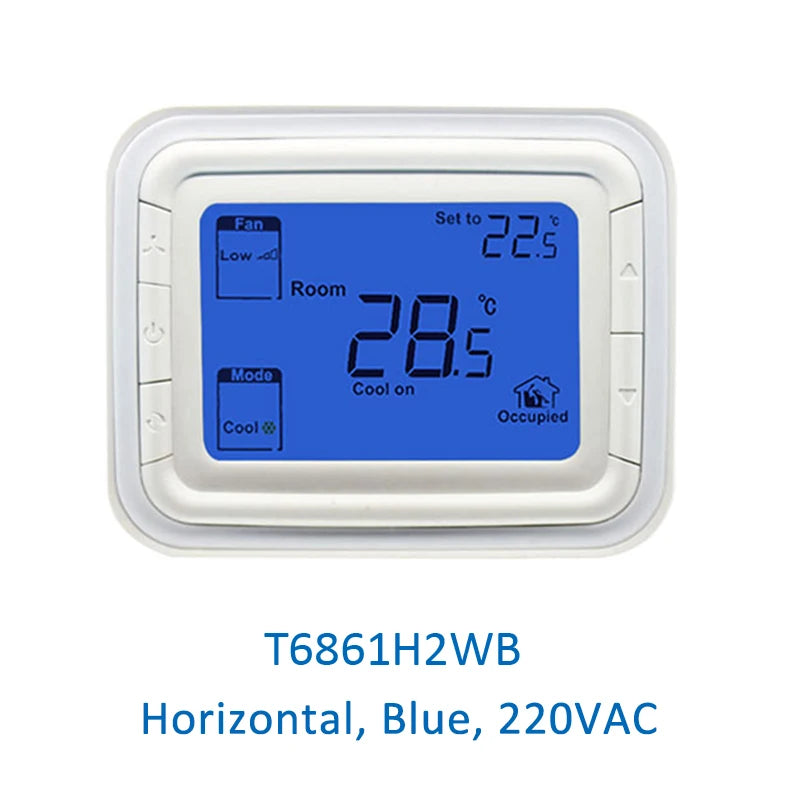 Thermostat numérique pour climatiseur, contrôleur de température à distance, vertical et horizontal, Honeywell, T6861, FCU, T68Également V2WG, T68Également V1WG