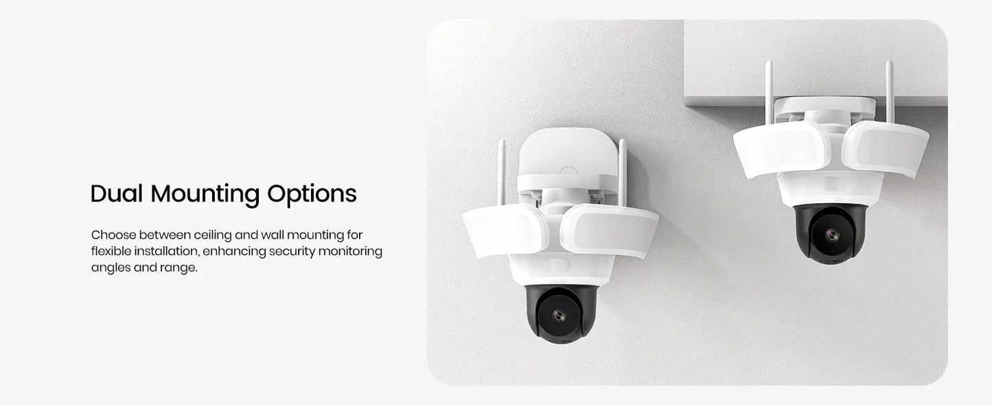 AOSU 5MP UHD WiFi Projecteur Caméra Extérieure 360 °   Vue couleur Vision nocturne Caméra de sécurité sans fil Détection PIR Audio bidirectionnel